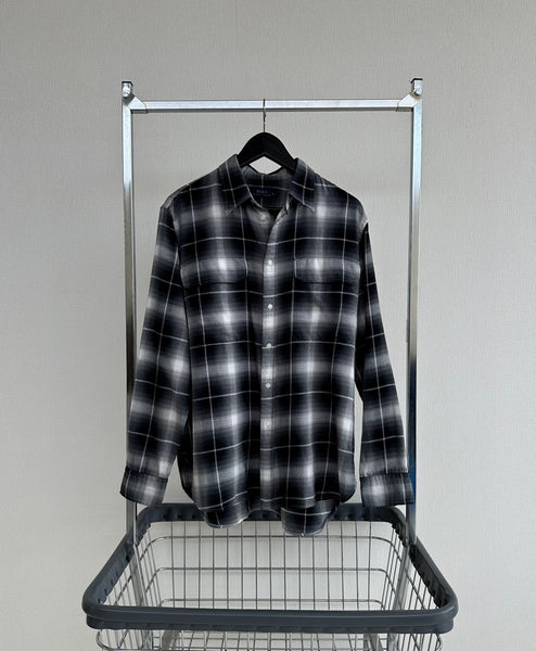 Vintage Polo RalphLauren ShadowPlaid L/S Shirt XL Black&White