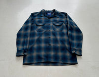 90s Pendleton Shadow Plaid Board Shirt M Blue&Turquoise