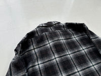 60s Pendleton Shadow Plaid Wool Shirt XL Black