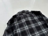 60s Pendleton Shadow Plaid Wool Shirt XL Black