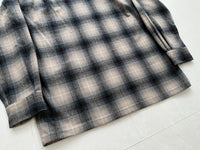 90s Pendleton Shadow Plaid Board Shirt M Off White&Black