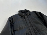 80s Eddie Bauer Leather Puffer Jacket L Black