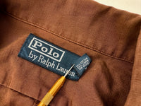90s Polo Ralph Lauren Cotton&Linen Loop Shirt M Chocolate Brown
