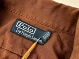 90s Polo Ralph Lauren Cotton&Linen Loop Shirt M Chocolate Brown
