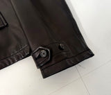 90s Polo Ralph Lauren Leather Harrington Jacket M Black
