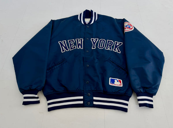 90s FELCO NY Yankees Varsity Jacket L Navy