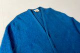 60s CAMPUS Mohair Cardigan L RoyalBlue