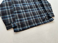 60s PENDLETON Shadow Plaid Wool Board Shirt L DeepNavy&Blue