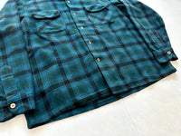 60s Pendleton Plaid Board Shirt L Turquoise