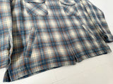 90s Pendleton Front Zip ShadowPlaid Jacket XL Ivory&Gray