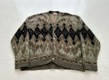 60s CAMPUS Diamond Mohair Cardigan XL Khaki