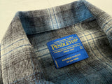 90s Pendleton Front Zip ShadowPlaid Jacket L Blue&Gray