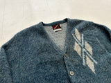 60s LARIO Argyle Mohair Cardigan M DustyBlue