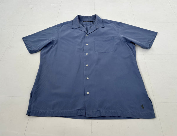 90s Polo Ralph Lauren Cotton&Silk Loop Shirt L BlueGray