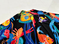 90s Polo Ralph Lauren CALDWELL Black Ocean Rayon Loop Shirt XL