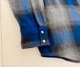 90s PENDLETON Shadow Plaid Western Shirt XL Blue&Gray