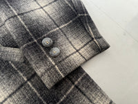 50s Merrill Woolens Shadow Plaid Wool Jacket Black&White