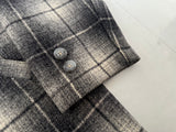50s Merrill Woolens Shadow Plaid Wool Jacket Black&White
