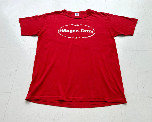 80s Haagen Dazs Logo T-shirt L Red