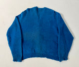 60s CAMPUS Mohair Cardigan L RoyalBlue