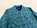 90s Pendleton Shadow Plaid Board Shirt M Turquoise