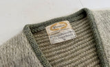 60s FORUM Mohair Panel Cardigan M LightGray&Olive
