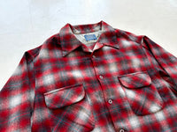 60s Pendleton ShadowPlaid Board Shirt XXL Red