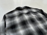 60s TOWNCRAFT Shadow Plaid Rayon Loop Shirt M Black&White