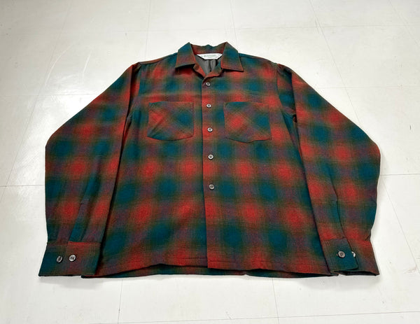 60s DutchMaid Shadow Plaid Loop Wool Shirt L Multi