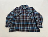 60s Pendleton Shadow Plaid Board Shirt L Gray