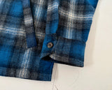 90s Pendleton Front Zip ShadowPlaid Jacket L Blue&Gray