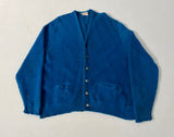 60s CAMPUS Mohair Cardigan L RoyalBlue