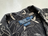 90s Polo Ralph Lauren CLAYTON Black Flower&Leaf Shirt XXL Black