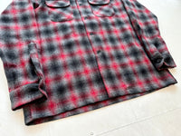 90s Pendleton Shadow Plaid Board Shirt XL Gray&Red