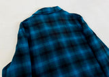 70s PENDLETON Shadow Plaid Wool Jacket XL Blue