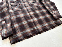 60s Pendleton ShadowPlaid Board Shirt XL Brown