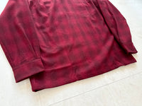 90s Deadstock Pendleton ShadowPlaid Board Shirt M Burgundy