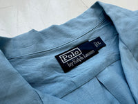 90s Polo Ralph Lauren Linen&Silk Loop Shirt L LightBlue