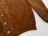 60s Sears Mohair Cardigan M DeepBrown