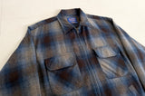 90s PENDLETON Shadow Plaid Zip Jacket M Blue