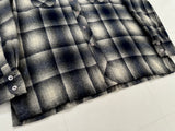 70s KENNINGTON Shadow Plaid Wool Shirt L DeepNavy