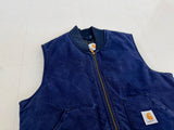 90s Carhartt Duck Vest L V01 NavyBlue