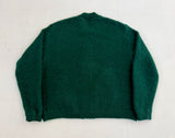 60s Lamb Knit Mohair Zip Bomber Jacket XL RoyalGreen