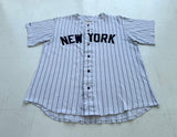 90s NY Yankees Majestic Striped Baseball Shirt XL
