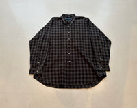 90s Polo RalphLauren BLAKE ShadowPlaid L/S Shirt Black&Gray