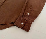 90s Polo Ralph Lauren Linen L/S Shirt S DeepBrown