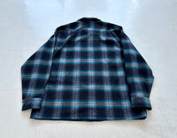 60s Pendleton ShadowPlaid Board Shirt XL Blue