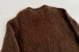 60s Alps Mohair Crewneck Sweater M DeepBrown
