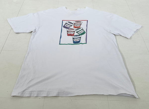 90s Haagen Dazs Icecream Cups T-shirt XL White