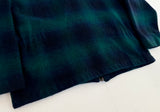 80s Eddie Bauer Shadow Plaid Wool Zip Jacket XL Green